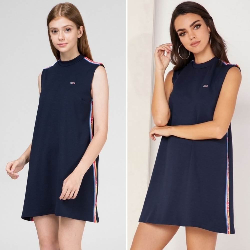 Tommy Jeans A-line Tape Tshirt High Neck Dress